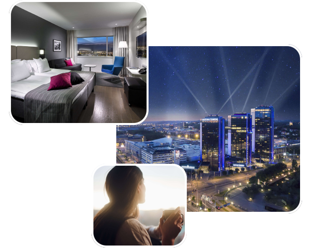 Tre signaturbilder på hotell Gothia Towers